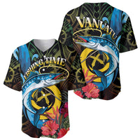 Vanuatu Fishing Baseball Jersey It's Time To Fish LT05 - Polynesian Pride