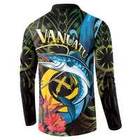 Vanuatu Fishing Button Sweatshirt It's Time To Fish LT05 - Polynesian Pride