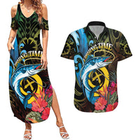 Vanuatu Fishing Couples Matching Summer Maxi Dress and Hawaiian Shirt It's Time To Fish