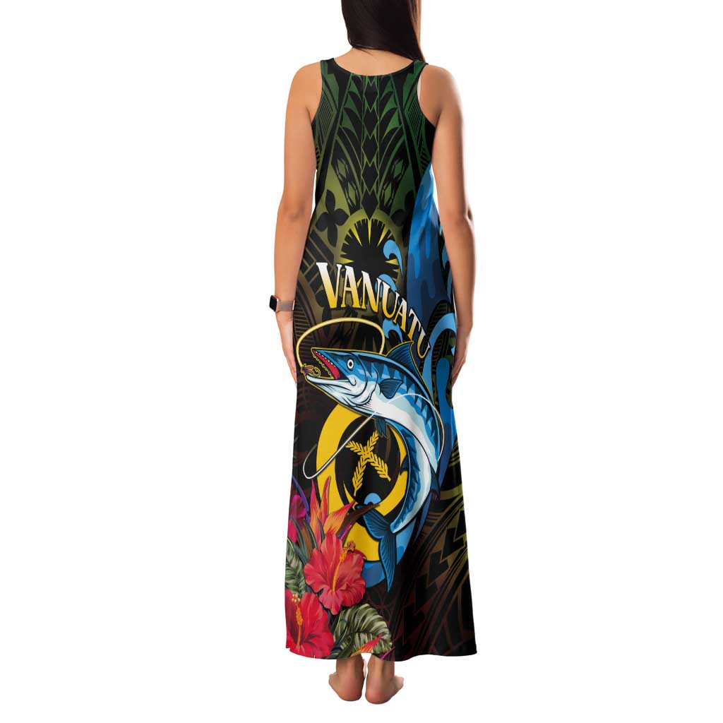 Vanuatu Fishing Tank Maxi Dress It's Time To Fish LT05 - Polynesian Pride