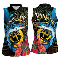 Vanuatu Fishing Women Sleeveless Polo Shirt It's Time To Fish LT05 - Polynesian Pride