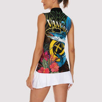 Vanuatu Fishing Women Sleeveless Polo Shirt It's Time To Fish LT05 - Polynesian Pride