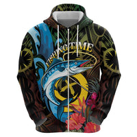 Vanuatu Fishing Zip Hoodie It's Time To Fish