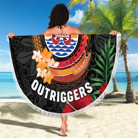 French Polynesia Outrigger Canoe Race Beach Blanket Tropical Vibe LT05 - Polynesian Pride