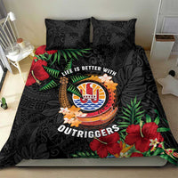 French Polynesia Outrigger Canoe Race Bedding Set Tropical Vibe LT05 - Polynesian Pride