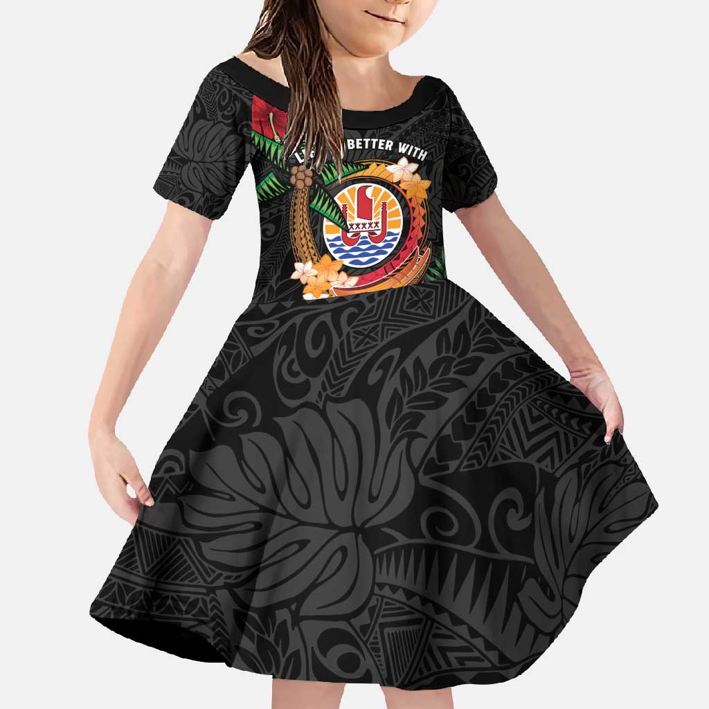 Personalised French Polynesia Outrigger Canoe Race Family Matching Off Shoulder Maxi Dress and Hawaiian Shirt Tropical Vibe
