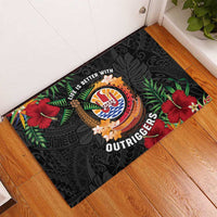 French Polynesia Outrigger Canoe Race Rubber Doormat Tropical Vibe LT05 - Polynesian Pride