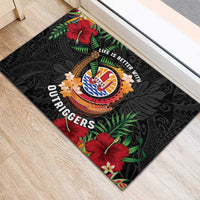 French Polynesia Outrigger Canoe Race Rubber Doormat Tropical Vibe LT05 - Polynesian Pride