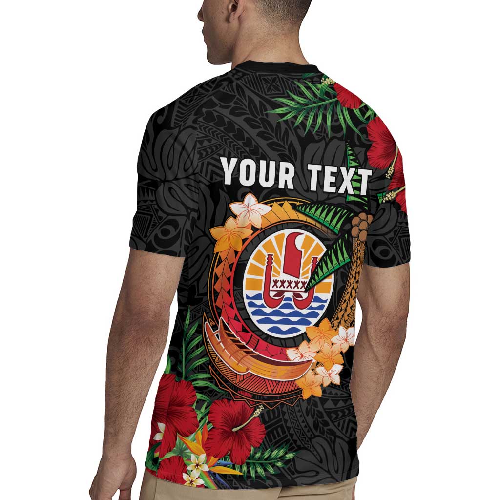 Personalised French Polynesia Outrigger Canoe Race Rugby Jersey Tropical Vibe