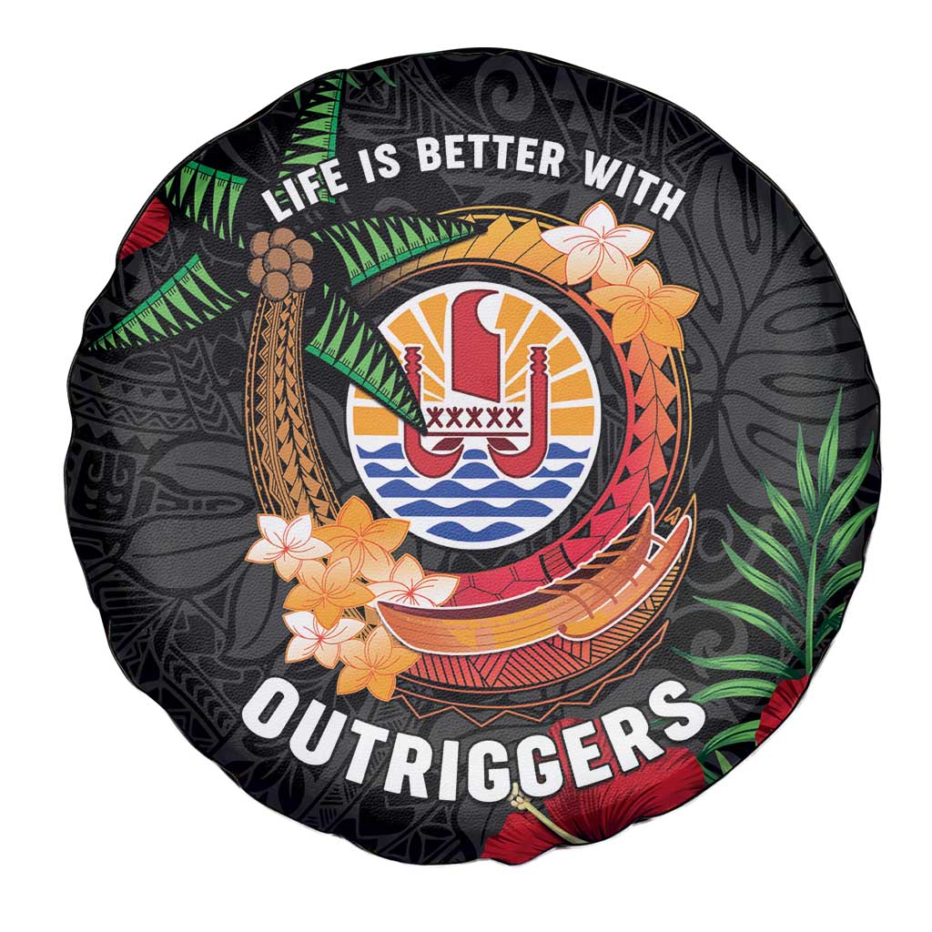 French Polynesia Outrigger Canoe Race Spare Tire Cover Tropical Vibe