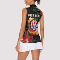 Personalised French Polynesia Outrigger Canoe Race Women Sleeveless Polo Shirt Tropical Vibe LT05 - Polynesian Pride