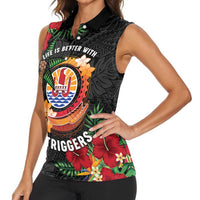 Personalised French Polynesia Outrigger Canoe Race Women Sleeveless Polo Shirt Tropical Vibe LT05 - Polynesian Pride