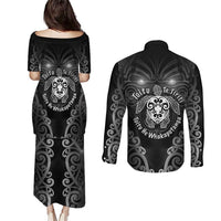 Aotearoa Toitu Te Tiriti Couples Matching Puletasi and Long Sleeve Button Shirt Ka Mua Ka Muri LT05 - Polynesian Pride
