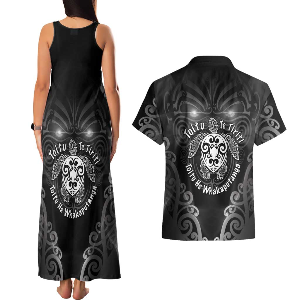 Aotearoa Toitu Te Tiriti Couples Matching Tank Maxi Dress and Hawaiian Shirt Ka Mua Ka Muri LT05 - Polynesian Pride