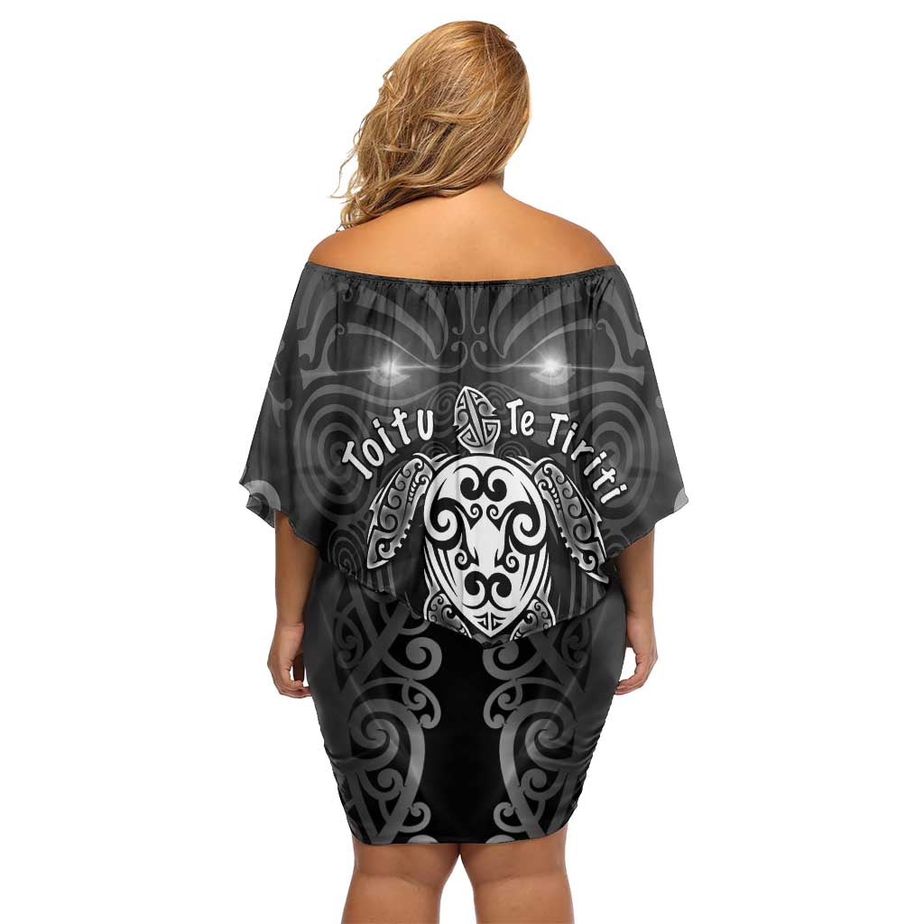 Aotearoa Toitu Te Tiriti Family Matching Off Shoulder Short Dress and Hawaiian Shirt Ka Mua Ka Muri LT05 - Polynesian Pride
