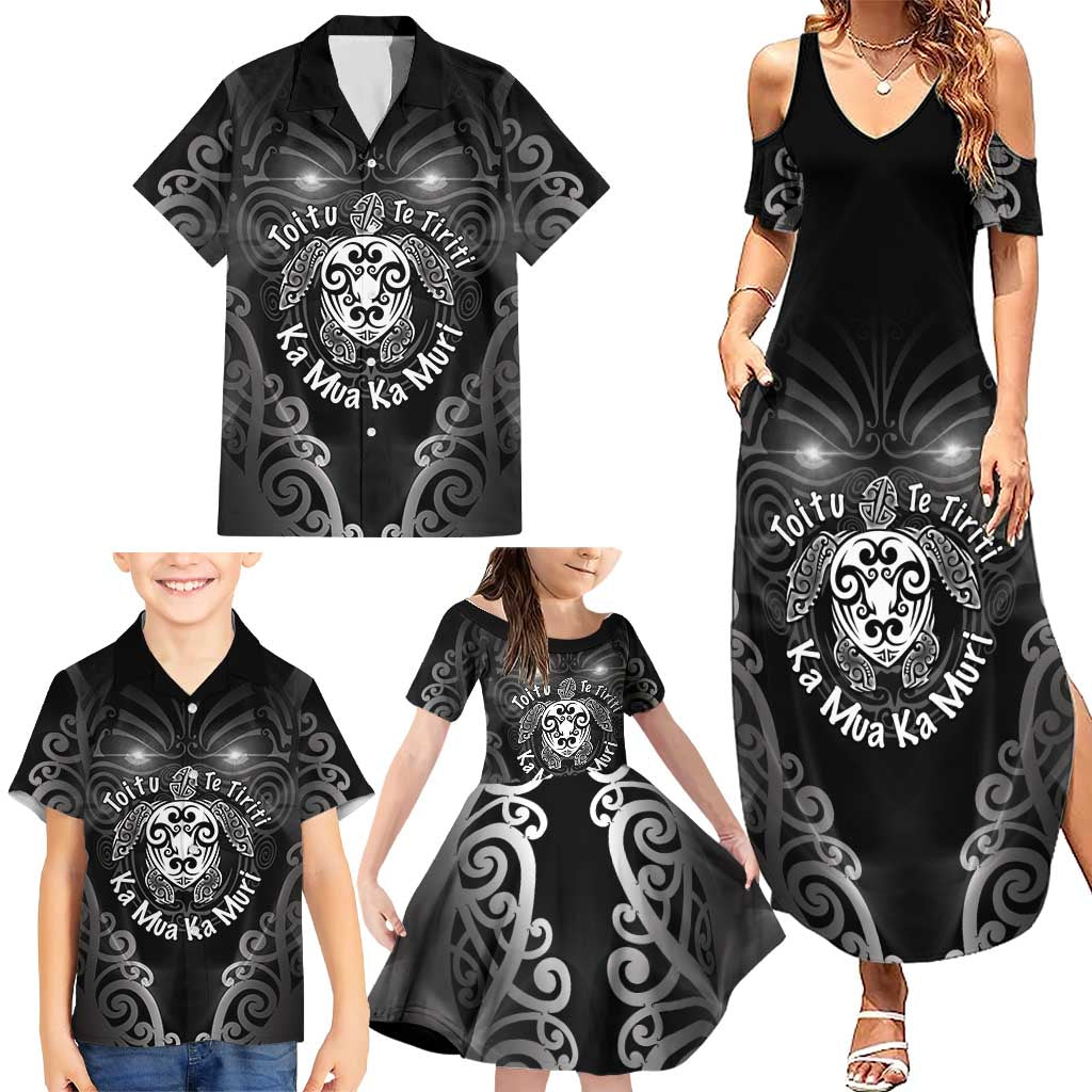 Aotearoa Toitu Te Tiriti Family Matching Summer Maxi Dress and Hawaiian Shirt Ka Mua Ka Muri LT05 - Polynesian Pride