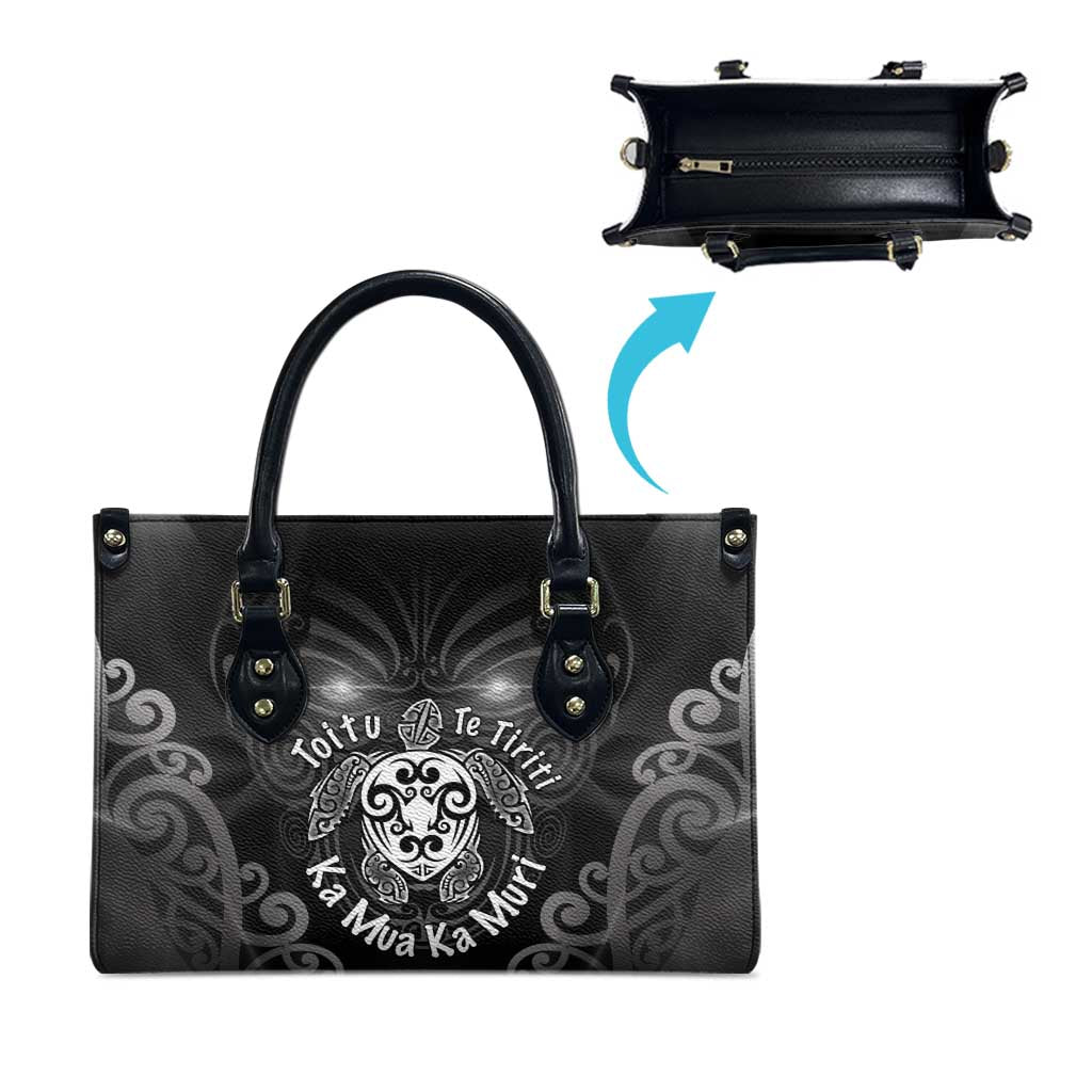Aotearoa Toitu Te Tiriti Leather Bag Ka Mua Ka Muri LT05 - Polynesian Pride