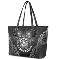 Aotearoa Toitu Te Tiriti Leather Tote Bag Ka Mua Ka Muri LT05 - Polynesian Pride