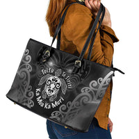 Aotearoa Toitu Te Tiriti Leather Tote Bag Ka Mua Ka Muri LT05 - Polynesian Pride