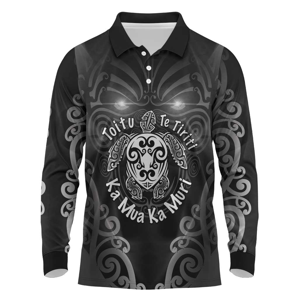 Aotearoa Toitu Te Tiriti Long Sleeve Polo Shirt Ka Mua Ka Muri
