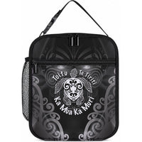 Aotearoa Toitu Te Tiriti Lunch Bag Ka Mua Ka Muri LT05 10.2 × 8.3 × 4.3 inch Black - Polynesian Pride