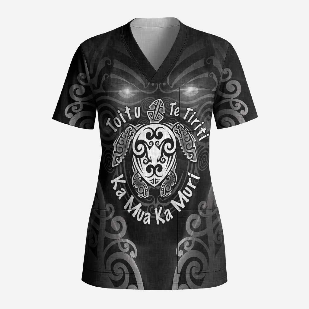 Aotearoa Toitu Te Tiriti Scrub Top Ka Mua Ka Muri