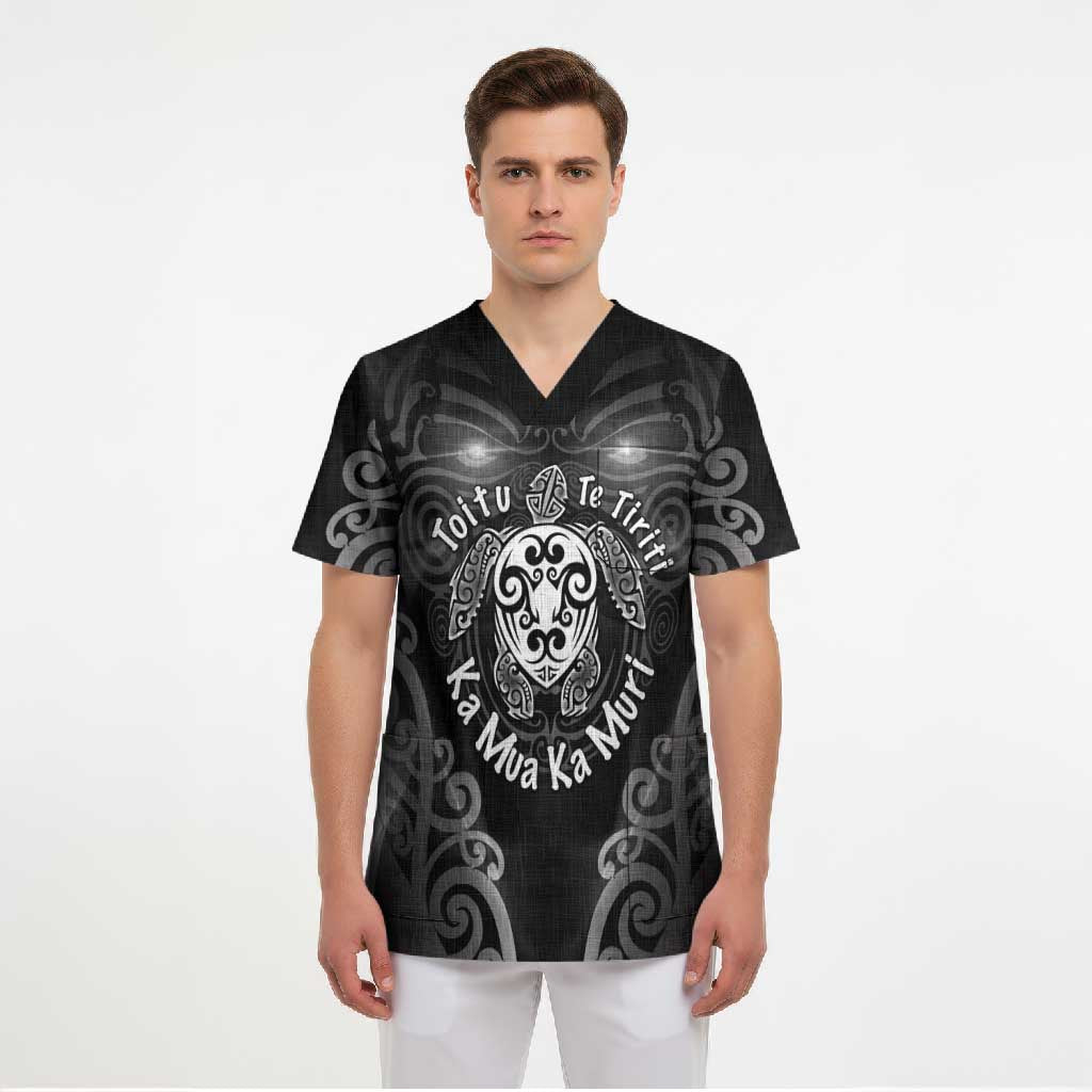 Aotearoa Toitu Te Tiriti Scrub Top Ka Mua Ka Muri