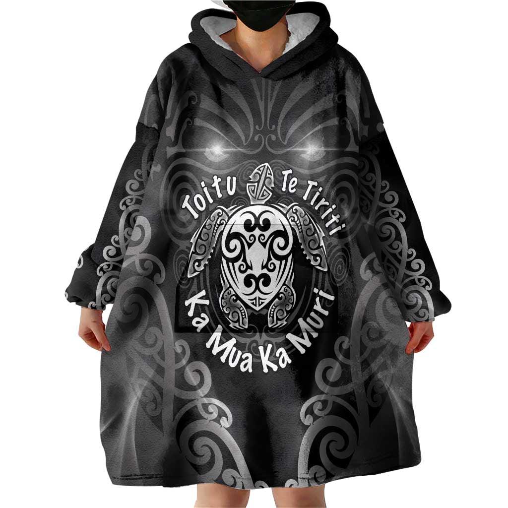 Aotearoa Toitu Te Tiriti Wearable Blanket Hoodie Ka Mua Ka Muri
