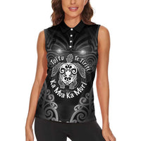 Aotearoa Toitu Te Tiriti Women Sleeveless Polo Shirt Ka Mua Ka Muri LT05 - Polynesian Pride