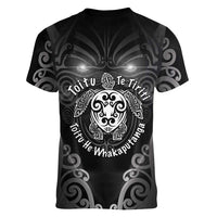 Aotearoa Toitu Te Tiriti Women V-Neck T-Shirt Ka Mua Ka Muri LT05 - Polynesian Pride