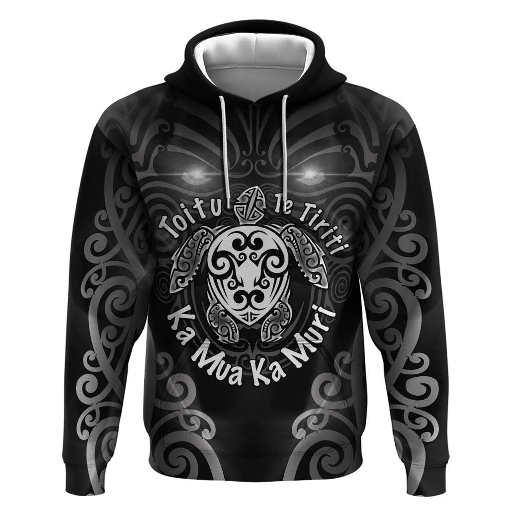 Aotearoa Toitu Te Tiriti Zip Hoodie Ka Mua Ka Muri LT05 Pullover Hoodie Black - Polynesian Pride