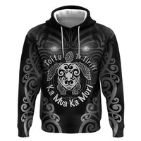 Aotearoa Toitu Te Tiriti Zip Hoodie Ka Mua Ka Muri LT05 Pullover Hoodie Black - Polynesian Pride