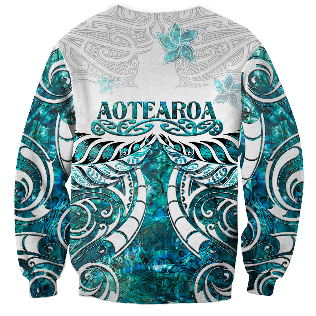 New Zealand Aotearoa Kia Ora Sweatshirt Paua Shell Maori Silver Fern LT05 - Polynesian Pride