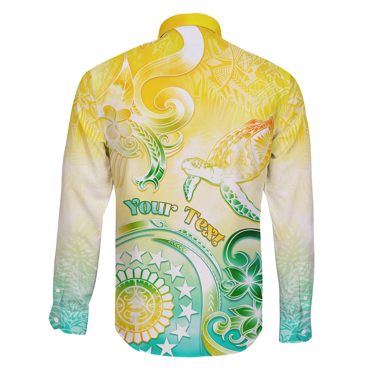 Personalised Cook Islands Kia Orana Family Matching Off Shoulder Long Sleeve Dress and Hawaiian Shirt Polynesian Turtle With Circle Stars LT05 - Polynesian Pride