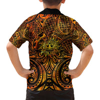 New Zealand Tamanuitera The Sun Family Matching Short Sleeve Bodycon Dress and Hawaiian Shirt Maori Pattern LT05 - Polynesian Pride