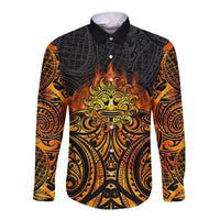 New Zealand Tamanuitera The Sun Long Sleeve Button Shirt Maori Pattern
