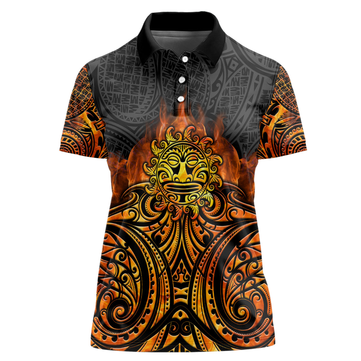 New Zealand Tamanuitera The Sun Women Polo Shirt Maori Pattern