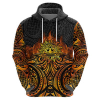 New Zealand Tamanuitera The Sun Zip Hoodie Maori Pattern