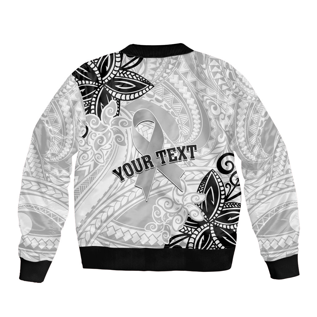 Personalised Polynesia Brain Cancer Bomber Jacket No One Fights Alone