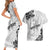 Personalised Polynesia Brain Cancer Couples Matching Short Sleeve Bodycon Dress and Hawaiian Shirt No One Fights Alone