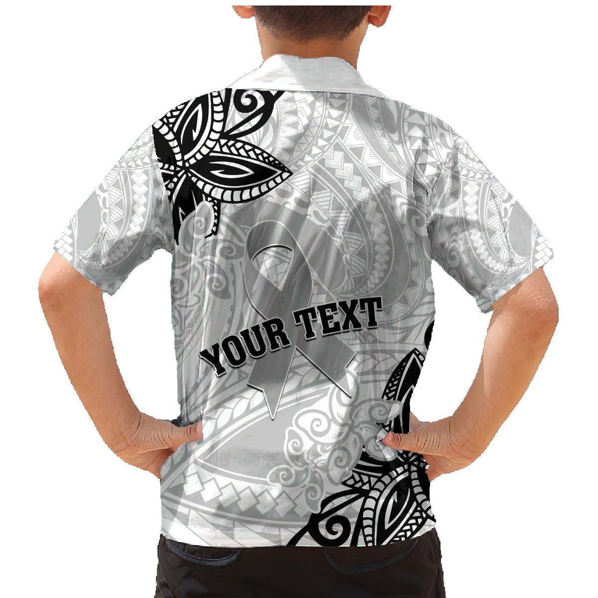 Personalised Polynesia Brain Cancer Family Matching Mermaid Dress and Hawaiian Shirt No One Fights Alone LT05 - Polynesian Pride
