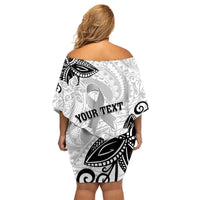 Personalised Polynesia Brain Cancer Family Matching Off Shoulder Short Dress and Hawaiian Shirt No One Fights Alone LT05 - Polynesian Pride