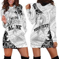 Personalised Polynesia Brain Cancer Hoodie Dress No One Fights Alone