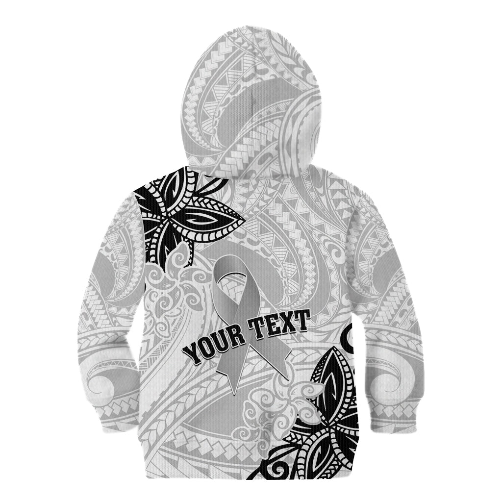 Personalised Polynesia Brain Cancer Kid Hoodie No One Fights Alone