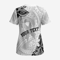 Personalised Polynesia Brain Cancer Scrub Top No One Fights Alone LT05 - Polynesian Pride