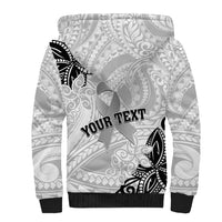 Personalised Polynesia Brain Cancer Sherpa Hoodie No One Fights Alone