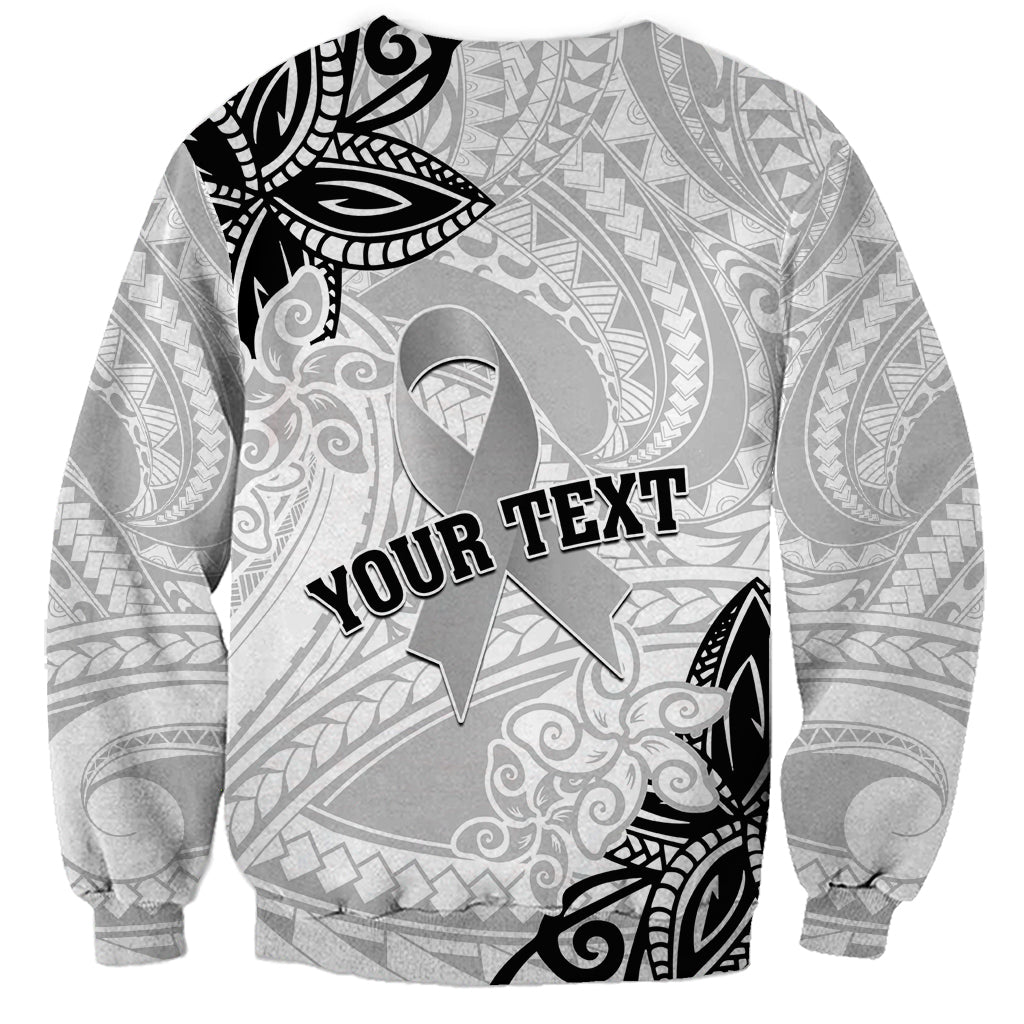 Personalised Polynesia Brain Cancer Sweatshirt No One Fights Alone LT05 - Polynesian Pride