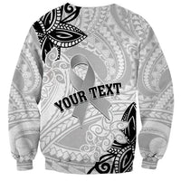 Personalised Polynesia Brain Cancer Sweatshirt No One Fights Alone LT05 - Polynesian Pride