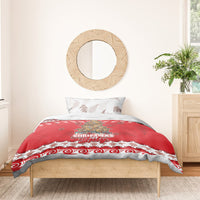 New Zealand Christmas In July Bedding Set Maori Kiwi Xmas Tree - Red
