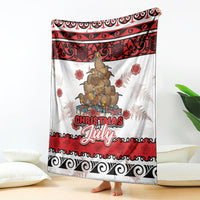 New Zealand July Christmas Blanket Maori Kiwi Xmas Tree - White LT05 - Polynesian Pride